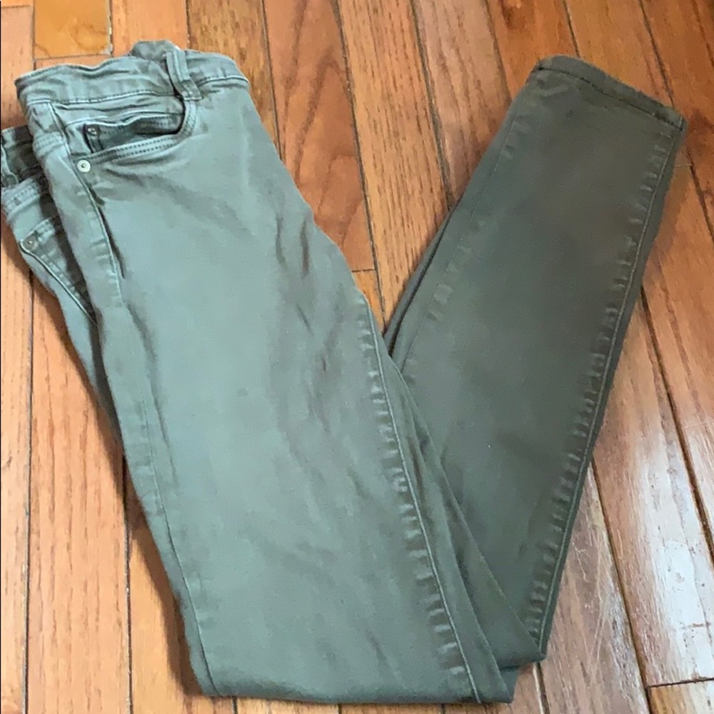 Zara Olive Green Skinny Jeans